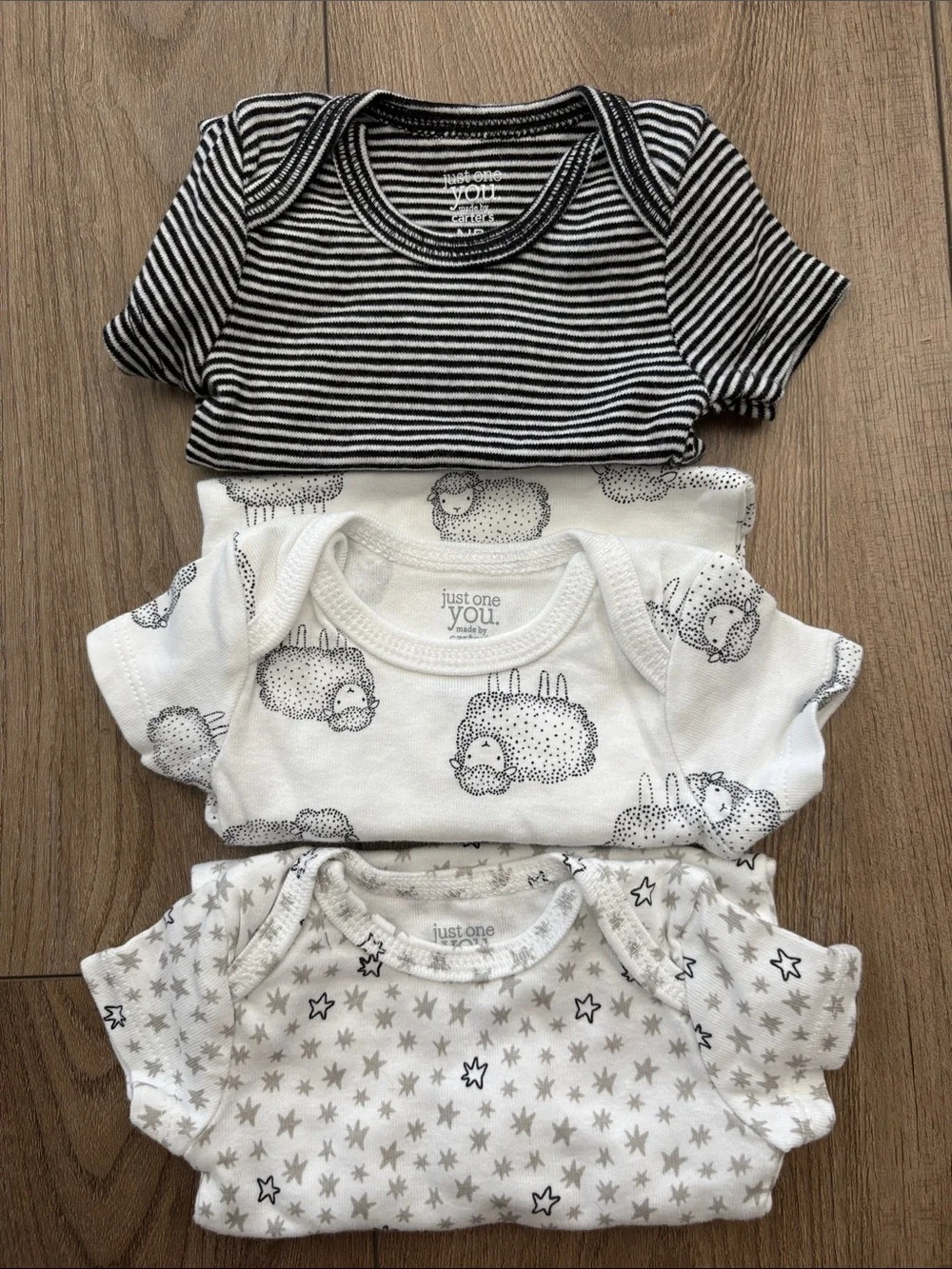 Carter's Black and White Baby One-Piece Bodysuits - 3 Pack
